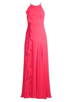 Fame and Partners Appleby Sleeveless Ruffled Gown