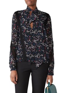 Fame and Partners Carrera Floral Tie Neck Top