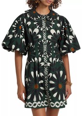 FARM Rio Ainika Flowers Puff-Sleeve Minidress