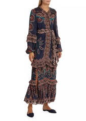 FARM Rio Ainika Tapestry Belted Maxi Dress