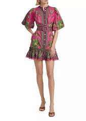 FARM Rio Ana Tapestry Belted Minidress