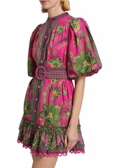 FARM Rio Ana Tapestry Belted Minidress