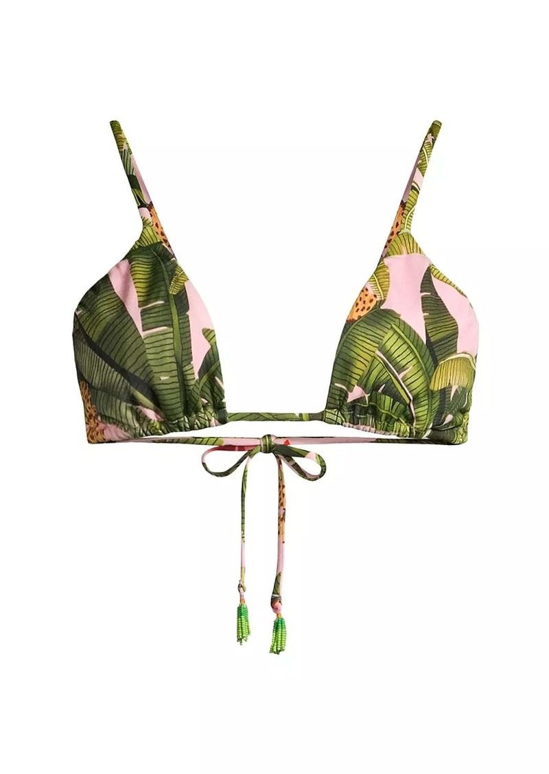 FARM Rio Banana Leaves Triangle Bikini Top