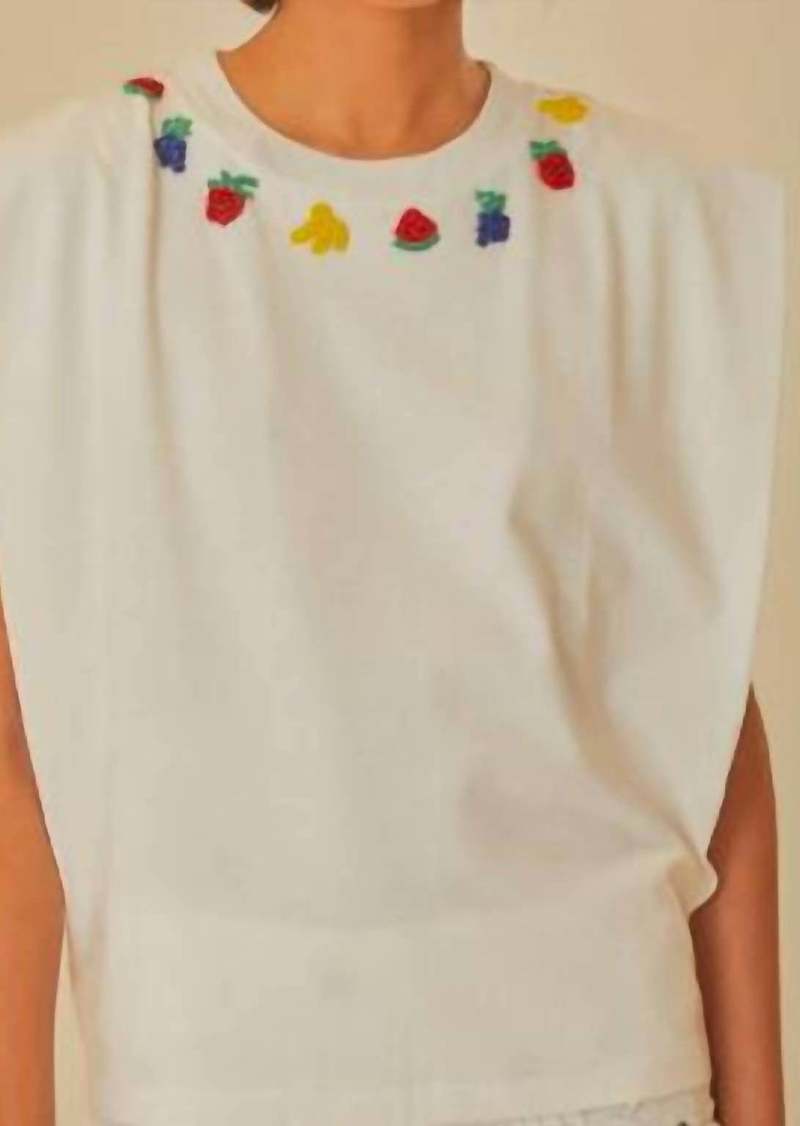 FARM Rio Beaded Fruits T Shirt In White