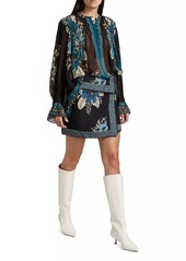 FARM Rio Blossom Cotton Tapestry Miniskirt