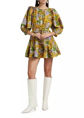 FARM Rio Capri Floral Cotton Minidress