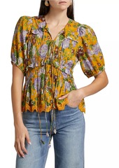 FARM Rio Capri Floral V-Neck Blouse