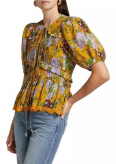 FARM Rio Capri Floral V-Neck Blouse