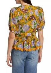 FARM Rio Capri Floral V-Neck Blouse