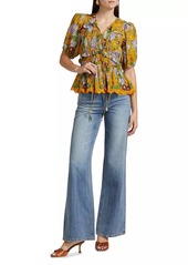 FARM Rio Capri Floral V-Neck Blouse