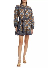 FARM Rio Cocopalm Geometric Belted Minidress