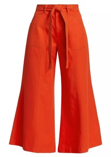 FARM Rio Cotton Wide-Leg Drawstring Pants