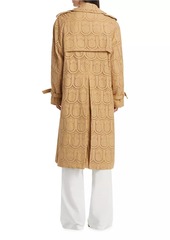 FARM Rio Embroidered Pineapple Cotton Trench Coat