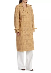 FARM Rio Embroidered Pineapple Cotton Trench Coat