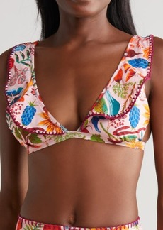 FARM Rio Bright Farm Linen Blend Bikini Top