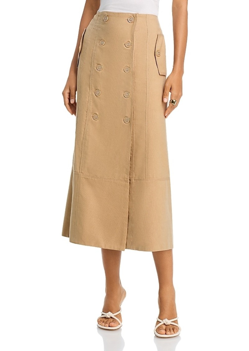 Farm Rio Double Breasted Midi Skirt