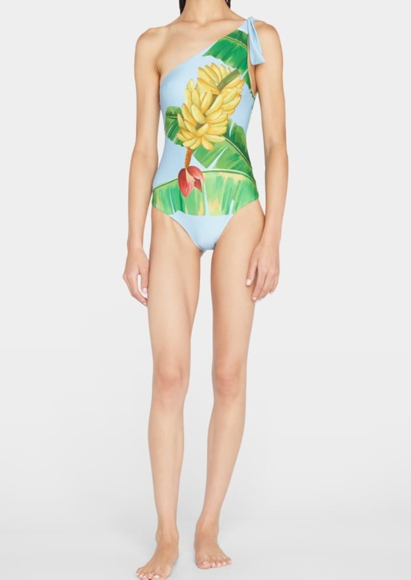 Farm Rio Fresh Bananas Asymmetric One-Piece Swimsuit