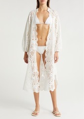 FARM Rio Laise Cotton Eyelet Cover-Up Dress