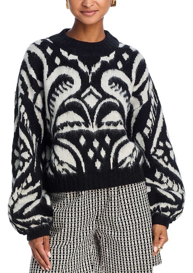 Farm Rio Pineapple Ikat Knit Sweater