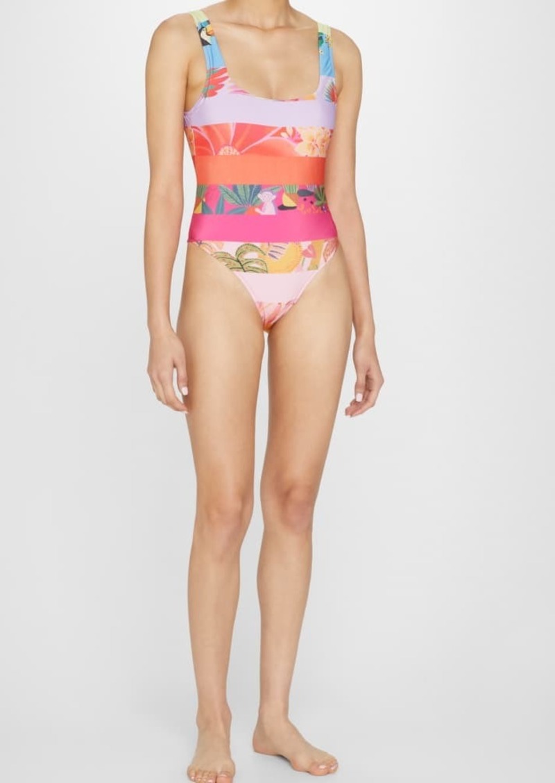 Farm Rio Rainbow Forest One-Piece Swimsuit