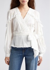 FARM Rio Ruffle Detail Cotton Top