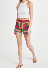 FARM Rio Striped Scarf Crochet Shorts