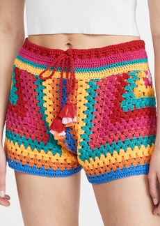 FARM Rio Striped Scarf Crochet Shorts