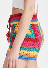 FARM Rio Striped Scarf Crochet Shorts