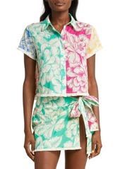 FARM Rio Tropical Chita Colorblock Cotton Cover-Up Shirt