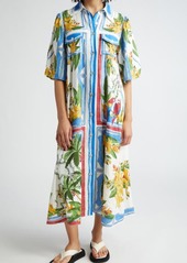 FARM Rio Tropical Destination Maxi Linen Blend Shirtdress