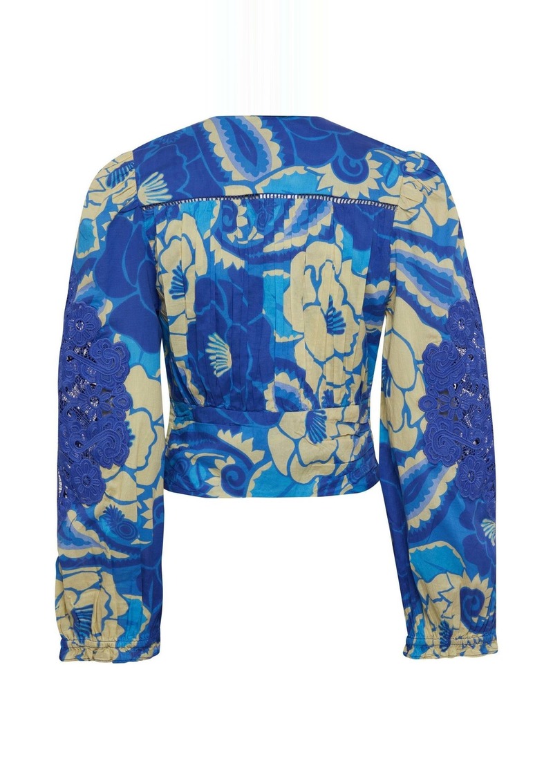 Farm Rio Tropical Groove Blue Blouse