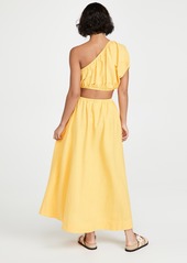 FARM Rio Yellow Open Waist Dress