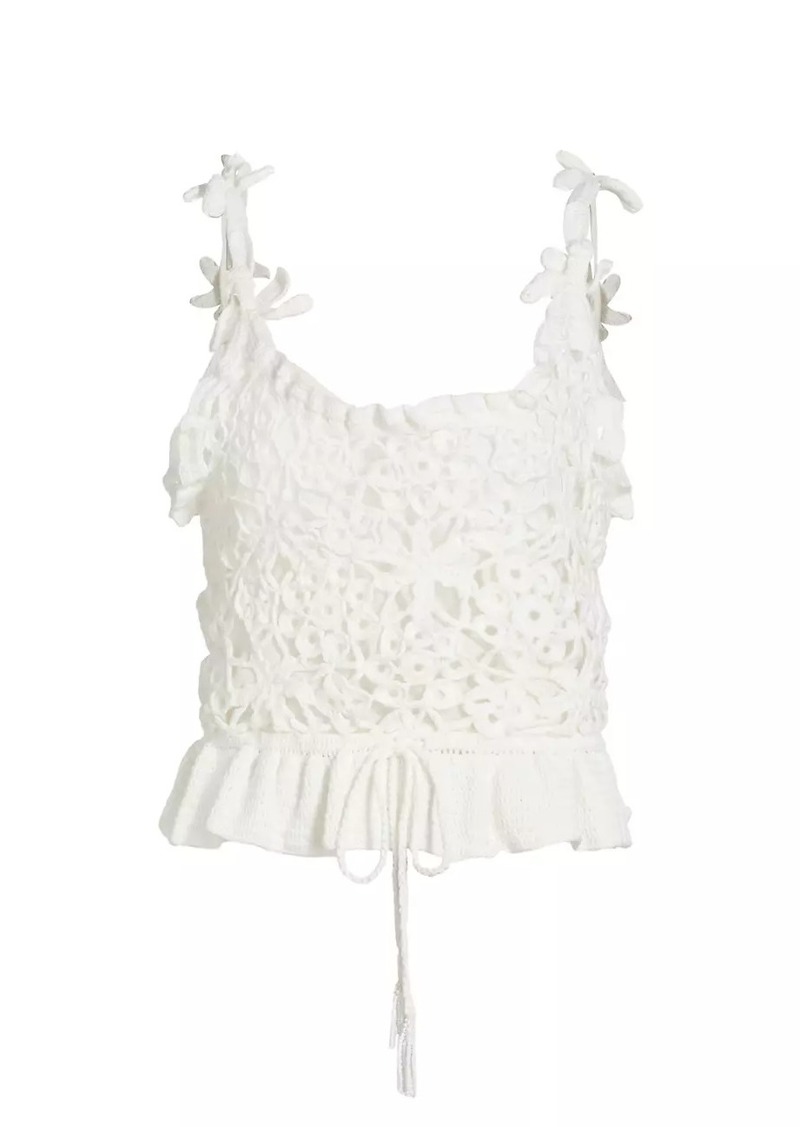 FARM Rio Floral Crochet Top