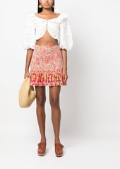 FARM Rio floral-print high-waist skirt