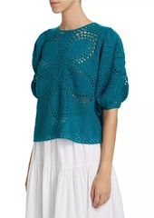 FARM Rio Flower Draw Crochet Blouse