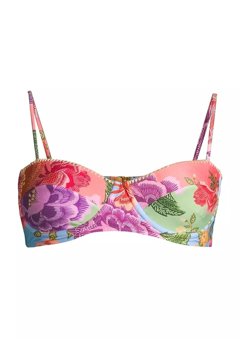 FARM Rio Flower Scarves Bikini Top