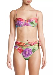 FARM Rio Flower Scarves Bikini Top