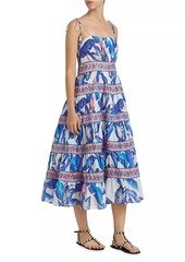 FARM Rio Foliage Cotton Midi-Dress