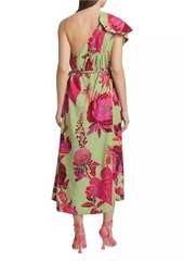 FARM Rio Fresh Garden One-Shoulder Midi Dress