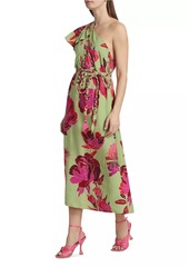 FARM Rio Fresh Garden One-Shoulder Midi Dress