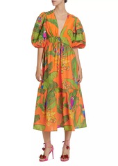 FARM Rio Fresh Macaws Midi-Dress