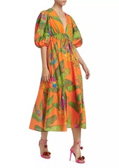 FARM Rio Fresh Macaws Midi-Dress