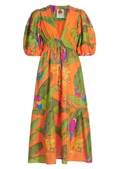 FARM Rio Fresh Macaws Midi-Dress