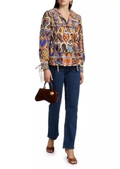 FARM Rio Hearts Ikat-Inspired Blouse