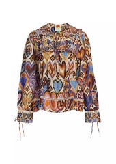 FARM Rio Hearts Ikat-Inspired Blouse