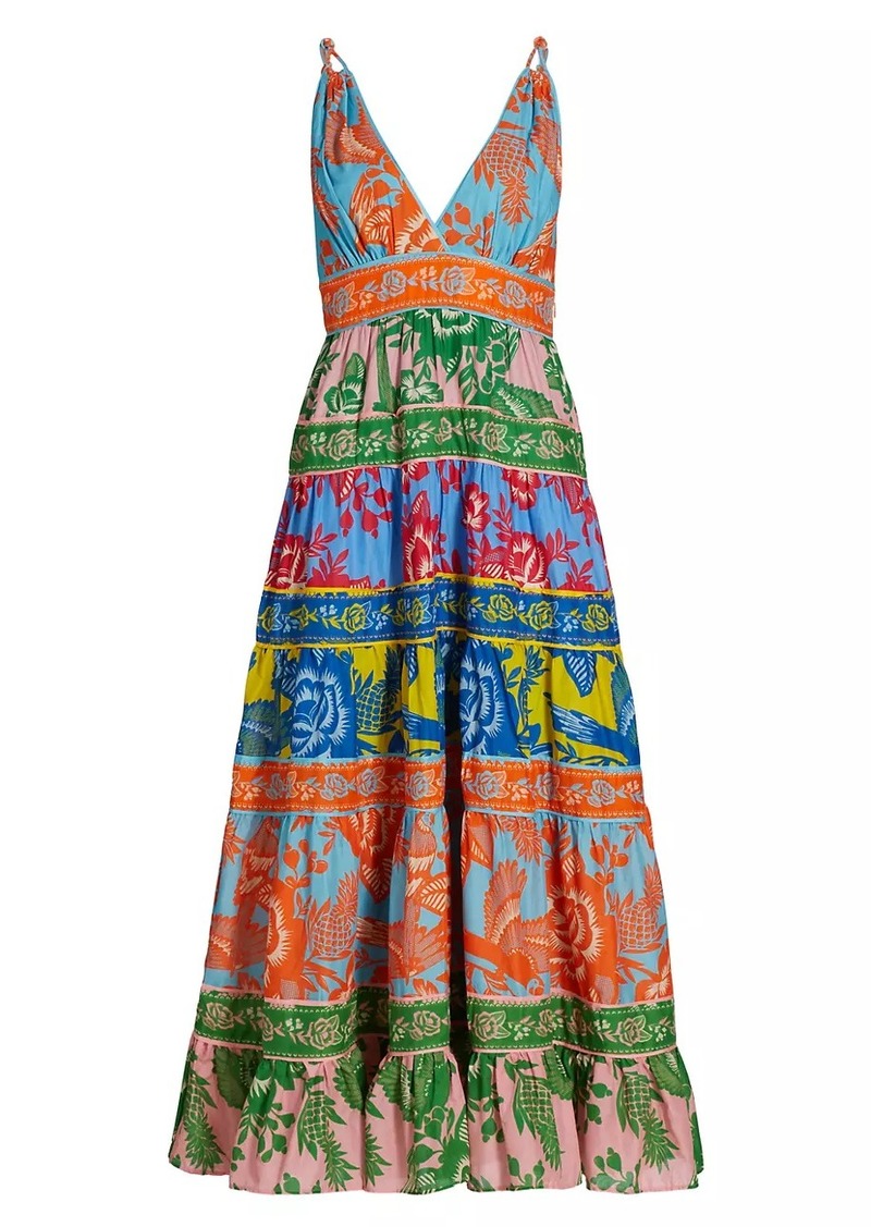 FARM Rio Lace Garden Mix Midi-Dress