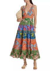 FARM Rio Lace Garden Mix Midi-Dress