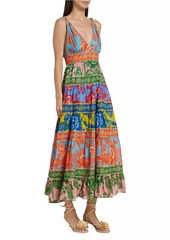 FARM Rio Lace Garden Mix Midi-Dress