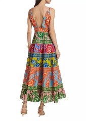 FARM Rio Lace Garden Mix Midi-Dress