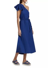 FARM Rio Leaf One-Shoulder Midi Dress